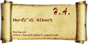 Herédi Albert névjegykártya